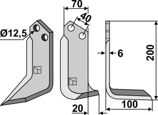 Fräsmesser 200x70mm, rechts